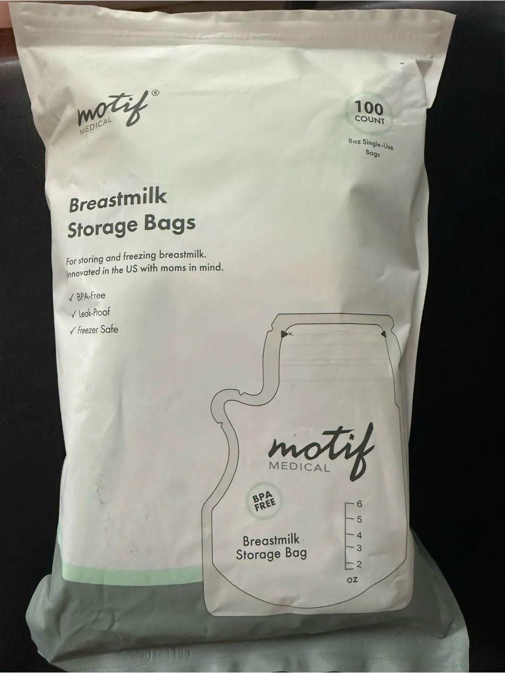 Motif Clear Mint Breastmilk Storage Bag - Mint